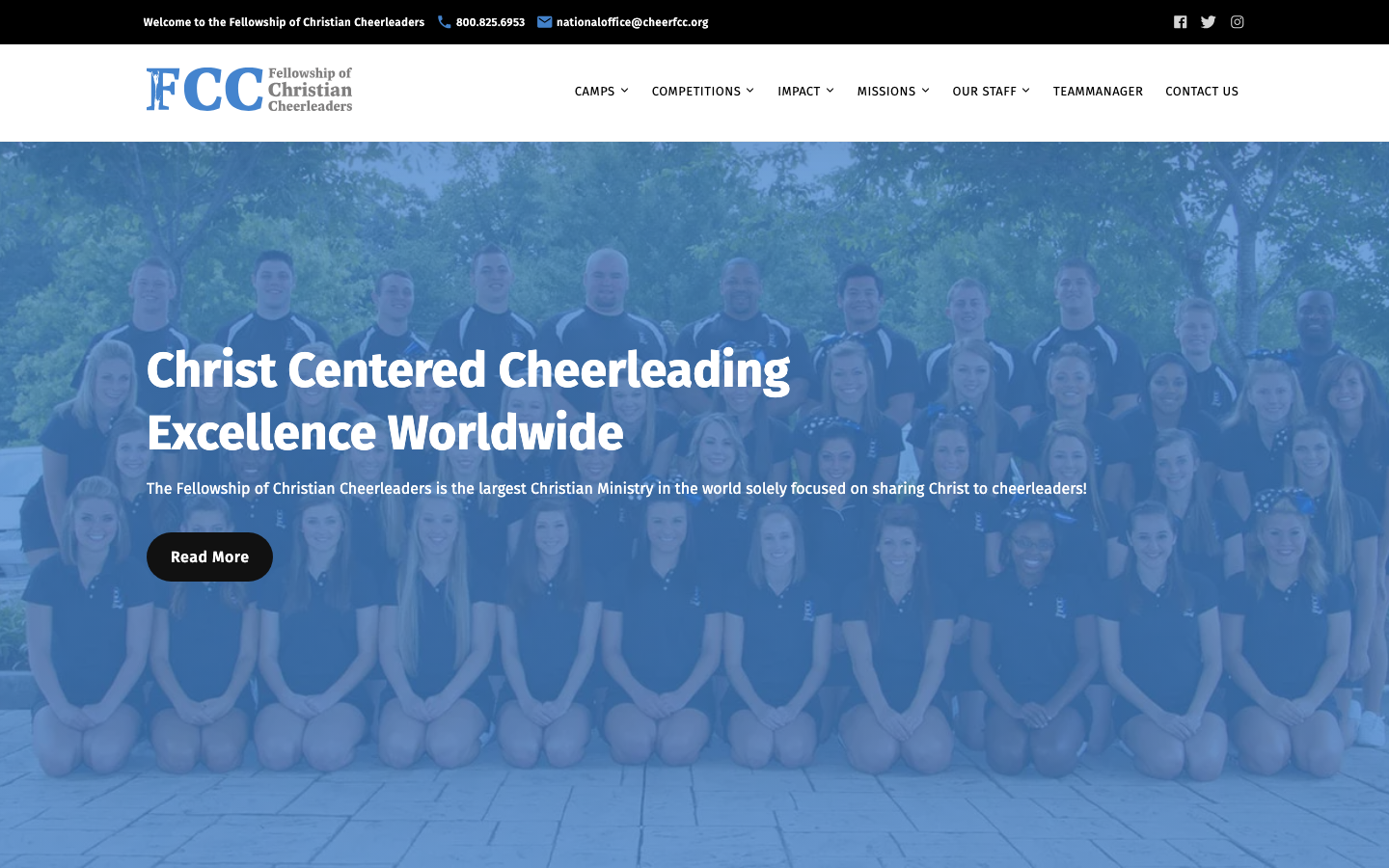 The cheerfcc.org home page on a desktop browser